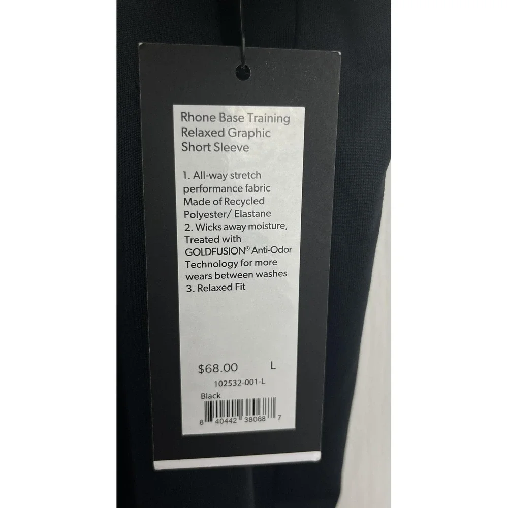 Rhone Base Training Shirt Mens Large Relaxed Fit Short‎ Sleeve Performance NEW - Picture 6 of 8